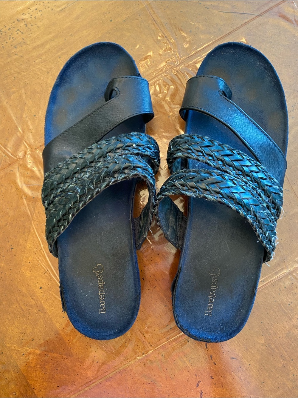 BareTraps Navy Braided Slide Sandals, 8.5